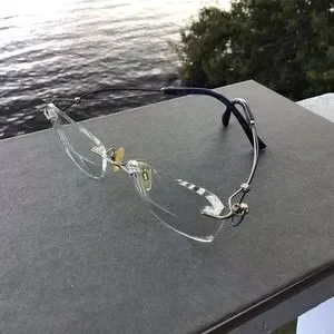 Line Art Charmant XL2064 Titan Excellence Eyeglasses Rimless Oval Titanium Japan Line Art by Charmant XL 2064 Eyeglasses | FREE Shipping  main image 3